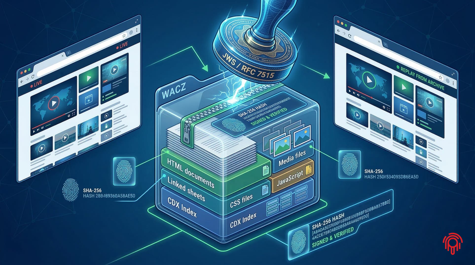 Archivio WACZ e firma digitale forense