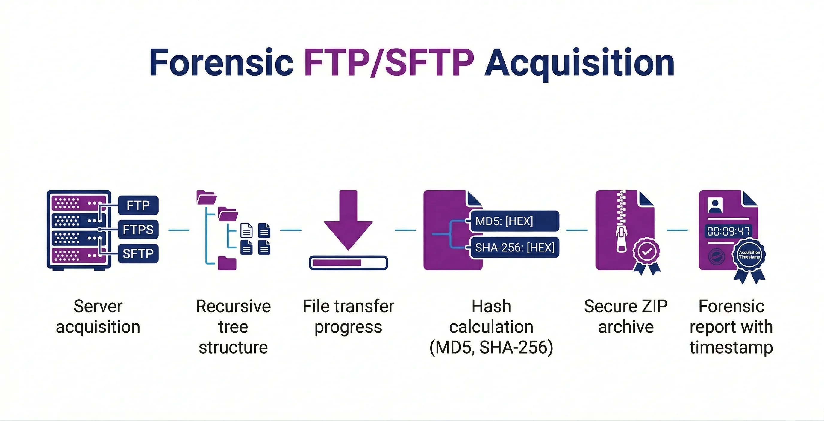 Infografica acquisizione forense server FTP FTPS SFTP