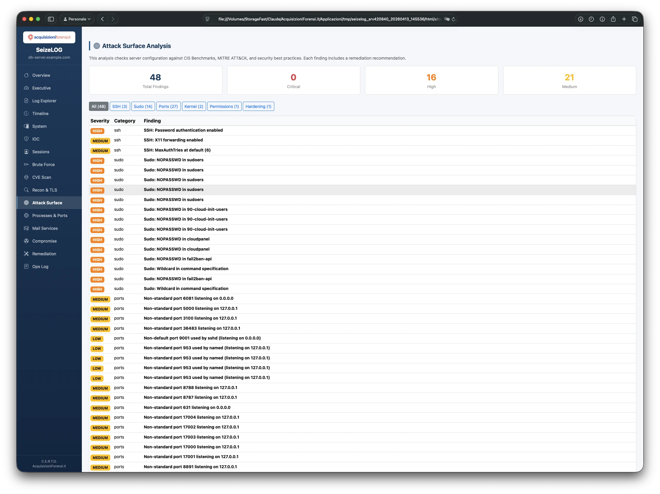 SeizeLOG Attack Surface