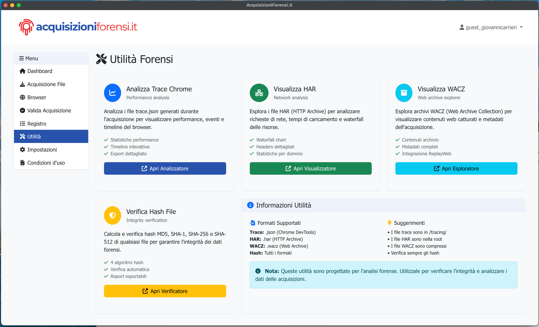 Utilities browser forense