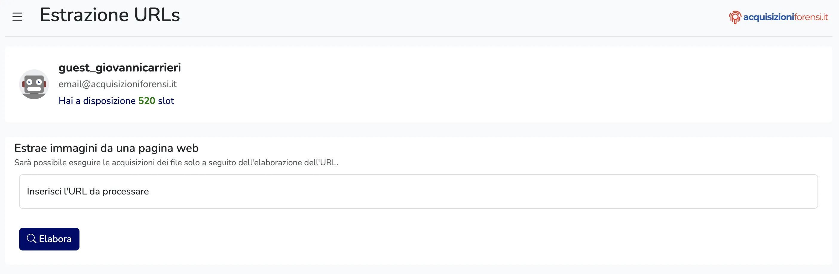 Step 1: Inserisci URL